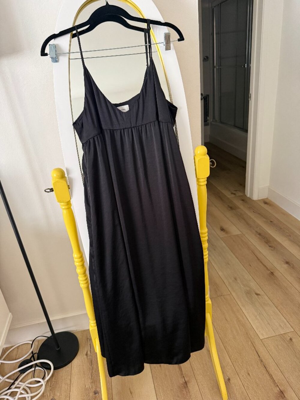 Aritzia Black Spaghetti Strap Midi